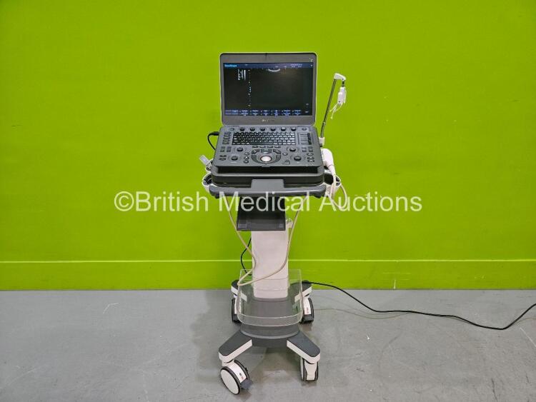 SonoScape X5 Flat Screen Portable Ultrasound Scanner *Mfd - 2018* Software Version R1.0 (Powers Up) on Stand with 3C-A Curved Array Probe *SN 048132930* **CI215**