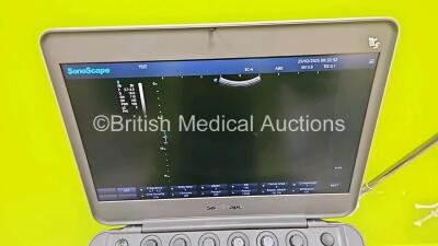 SonoScape X5 Flat Screen Portable Ultrasound Scanner *Mfd - 2018* Software Version R1.0 (Powers Up) on Stand with 3C-A Curved Array Probe *SN 048132930* **CI215** - 2