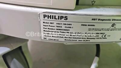 Philips HD7 Ultrasound Scanner/System Rev 3.1.1 (Powers Up) with 2 x Transducers Including 1 x C5-2 and 1 x C8-4v *SN CI54140121* - 8