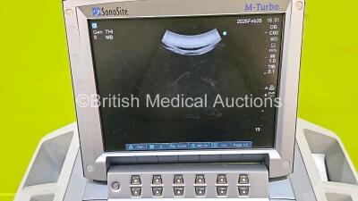 SonoSite M-Turbo Portable Ultrasound Scanner Ref P08189-21 **Mfd 2009** Boot Version 51.80.102.019 ARM Version 51.80.300.015 (Powers Up) with 2 x Transducer / Probes Including 1 x P07680-21 *Mfd - 2009* and 1 x P07690-80 *Mfd - 2020* *SN 03FFDP / 03FKJP / - 6