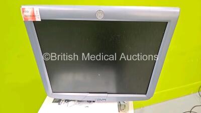 GE Voluson E8 Expert Flat Screen Ultrasound Scanner (Powers Up, Damage to Unit and Screen- See Photos) **HDD Removed* with IC5-9-D Transducer / Probe *SN D12194 / 19789YP7* - 3