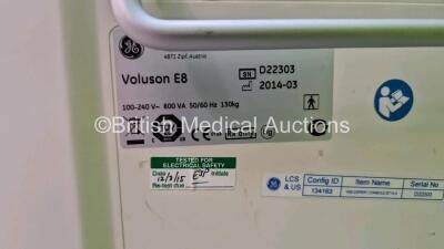 GE Voluson E8 Flat Screen Ultrasound Scanner BT 13.5 Mfd - 2014* Software Version EC250 System Software 14.0.11.1717 (Powers Up) *SN D22303* - 11