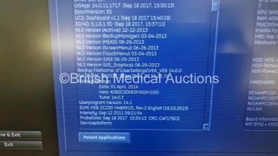 GE Voluson E8 Flat Screen Ultrasound Scanner BT 13.5 Mfd - 2014* Software Version EC250 System Software 14.0.11.1717 (Powers Up) *SN D22303* - 12