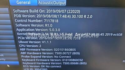 SonoScape X3 Flat Screen Portable Ultrasound Scanner *Mfd - 2019* Software Version R1.0 (Powers Up) on Stand with 1 x 3C-A Curved Array Probe and 1 x 6V1 Micro Curver Array *SN 0481781446* **C1 214** - 7