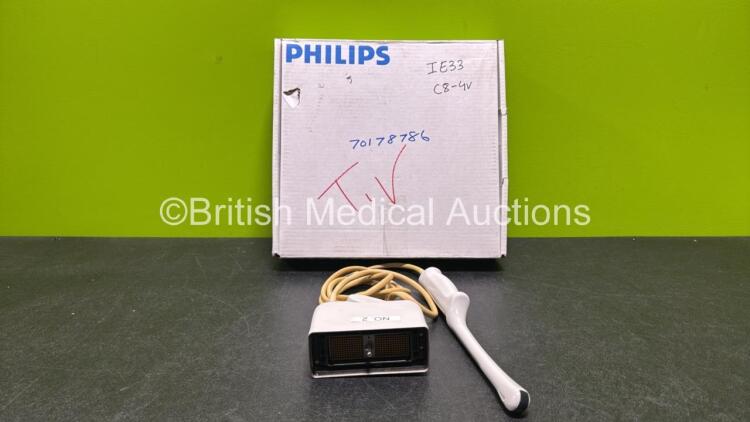 Philips C8-4v Ultrasound Transducer / Probe in Box (Untested, Marks to Head)