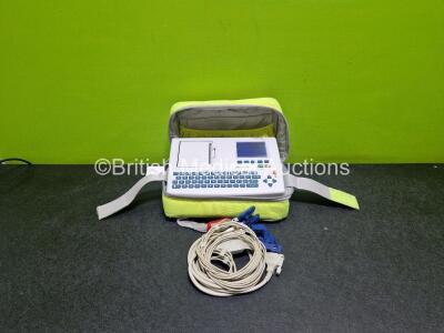 Schiller Cardiovit AT-101 ECG Machine (Powers Up) in Case with 10 Lead ECG Lead