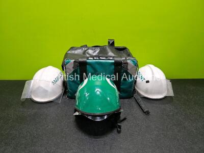 Job Lot Including 3 x Ambulance Safety Helmets and 1 x Secondary Response Ambulance Bag