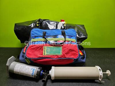 3 x Various Vacuum Mattresses Including Pax, Duramedic, Redvac with 1 x Pump and 1 x Calibration Syringe