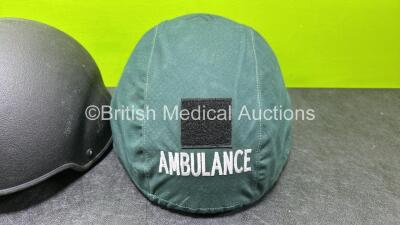 3 x Engineering Armour Ambulance Helmets (1 x Missing Ambulance Cover - See Photos) - 2