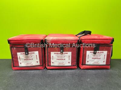 3 x Human Blood Urgent Delivery Boxes