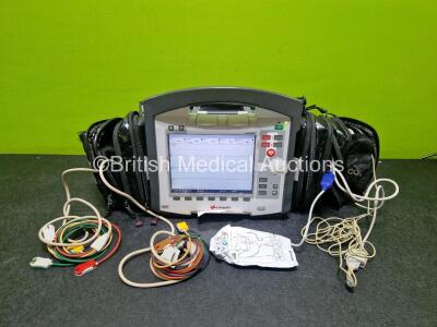 GS Corpuls3 Slim Defibrillator Ref : 04301 (Powers Up) with Corpuls Patient Box Ref : 04200 (Powers Up) with Pacer, Oximetry, ECG-D, ECG-M, CO2, CPR, NIBP and Printer Options with 4 and 6 Lead ECG Leads, CPR Cable, CO2 Cable, Corpuls Display Unit Ref 0