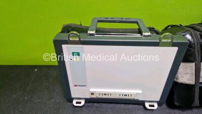 GS Corpuls3 Slim Defibrillator Ref : 04301 (Powers Up) with Corpuls Patient Box Ref : 04200 (Powers Up) with Pacer, Oximetry, ECG-D, ECG-M, CO2, CPR, NIBP and Printer Options with 4 and 6 Lead ECG Leads, CPR Cable, CO2 Cable, Corpuls Display Unit Ref 041 - 9