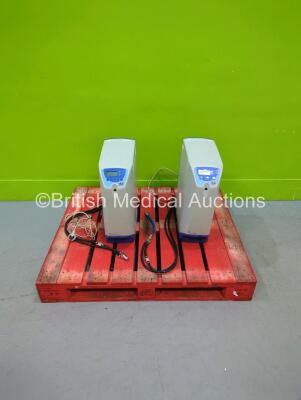 2 x Gambro WRO 300 H Water Treatment Systems with Hoses and Power Supplies (Both No Power)