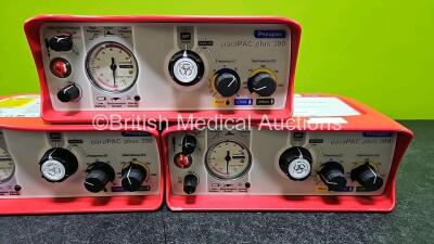 3 x Smiths Medical ParaPAC Plus 300 Transport Ventilators MR Conditional *2 x Mfd 2020 1 x 2019* with 3 x Li-SOCI2 Batteries **SN 2003185 / RF70162 / 1912265* - 3