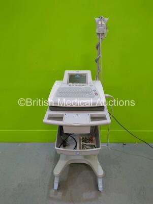 GE MAC3500 ECG Machine on Stand (Powers Up) with 10 Lead ECG Lead