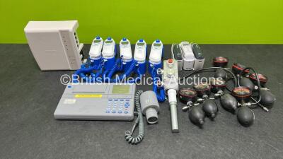 Mixed Lot Including 1 x Philips IntelliBridge EC40, 8 x Various Thermometers, 1 x Micro Medical Spirometer and 7 x Sphygmomanometers