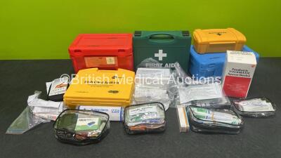 Job Lot of Various First Aid Boxes with Various Consumables