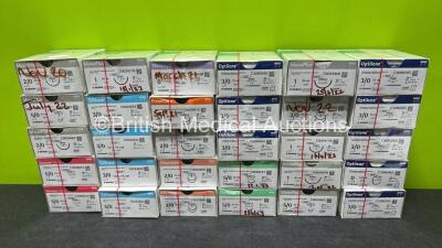 Job Lot of B.Braun Surgical Sutures Including Optilene, MonoPlus, Dafilon, Silkam and Novosyn - (30 Boxes - 1080) *Expired*