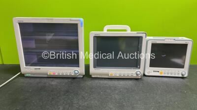 Mixed Lot Including 1 x Mindray Beneview T8 Patient Monitor (Powers Up with Faulty Screen - See Photos), 1 x Mindray Beneview T5 Patient Monitor and 1 x Mindray IPM 10 Patient Monitor (Both Power Up with Damaged Casing - See Photos)