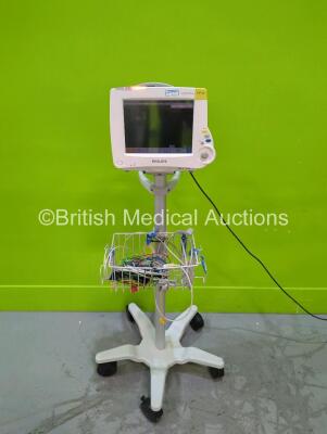 Philips IntelliVue MP30 Patient Monitor on Stand (Powers Up)