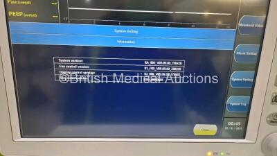 Prunus Boaray 5000D Ventilator System Version 0A_006_V09.00.00_190430 *Mfd 2020* (Powers Up) with 1 x Fisher and Paykel MR850AEK Humidifier (Powers Up) - 3