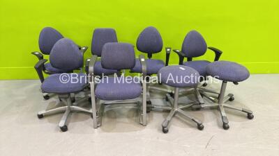 7 x HAG Hydraulic Office Chairs and 1 x HAG Static Chair