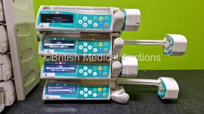 Job Lot Including 4 x B.Braun Infusomat Space Infusion Pumps (2 x Power Up, 2 x No Power and 2 x Faulty Doors - See Photos), 4 x B.Braun Perfusor Space Syringe Pumps (All Power Up with Stock Power Supply - Stock Power Supply Not Included and 1 x Damaged C - 3