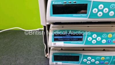 Job Lot Including 4 x B.Braun Infusomat Space Infusion Pumps (2 x Power Up, 2 x No Power and 2 x Faulty Doors - See Photos), 4 x B.Braun Perfusor Space Syringe Pumps (All Power Up with Stock Power Supply - Stock Power Supply Not Included and 1 x Damaged C - 6