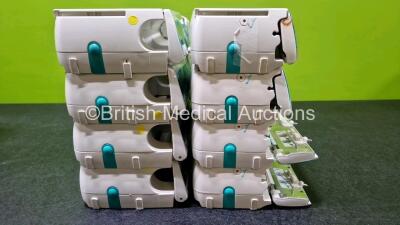 Job Lot Including 4 x B.Braun Infusomat Space Infusion Pumps (2 x Power Up, 2 x No Power and 2 x Faulty Doors - See Photos), 4 x B.Braun Perfusor Space Syringe Pumps (All Power Up with Stock Power Supply - Stock Power Supply Not Included and 1 x Damaged C - 11