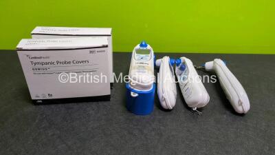 4 x Covidien Genius 3 Tympanic Thermometer, 1 x Base Unit and Tympanic Probe Covers Approx 130