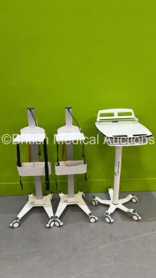 2 x ParityPM-VL Medical Stands and 1 x Parity Medical PM-EL Stand *S/N 301691 / 115857 / 301693* ** A/N NA**