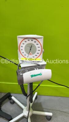 Mixed Lot Including 2 x Blood Pressure Meters on Stands, 1 x Datascope Duo VItal Signs Monitor on Stand (Powers Up), 1 x Parity Medical Stand (Missing Wheel) and 1 x Fisher and Paykel Humidifier Stand *S/N 301690 / 1006302 / 2014* **A/N (8004) 50552135101 - 2