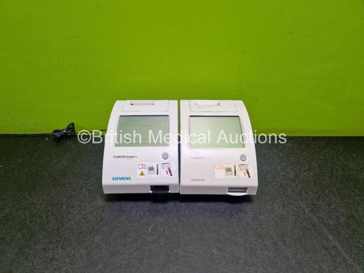 2 x Siemens Clinitek Status+ Analyzers (Both Power Up) with 1 x Power Supply