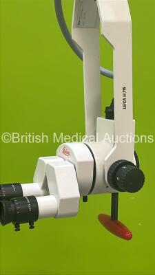 Leica Wild M715 Surgical Microscope with 2 x 10x/21b Eyepieces,f=250mm Lens and Intralux MR2-1 Light Source (Powers Up with Good Bulb - Some Damage to Light Cable - See Photos) * SN 985101* - 4