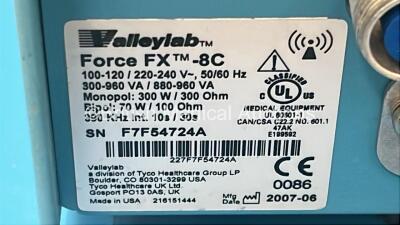 Valleylab Force FX-8 Electrosurgical / Diathermy Unit (Powers Up) on Trolley *F7F54724A* - 4