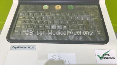 Philips PageWriter TC20 ECG Machine *Mfd 2016* with ECG Lead (Powers Up with Damaged Casing - See Photo) on Stand *CN31608879* - 2