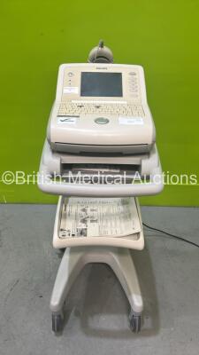 Philips PageWriter Trim III ECG Machine on Stand with 10 Lead ECG Leads (Powers Up with 2 x Missing Keys) *US60610380 / US60612521*