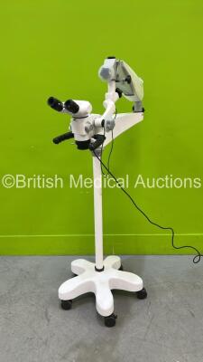 Alltion Microscope with Binoculars, 2 x Eyepieces (Damaged) Lens and Light Source Cable on Stand (No Power) *S/N NA* **A/N 10100401788*