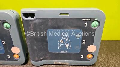 3 x Philips Heartstart FRX Defibrillators (All Power Up) with 3 x LiMNO2 Ref M5070A Batteries *Install Before - 2023 / 2024 / 2017* (1 x Flat) - 5