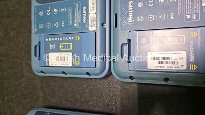 3 x Philips Heartstart FRX Defibrillators (All Power Up) with 3 x LiMNO2 Ref M5070A Batteries *Install Before - 2023 / 2024 / 2017* (1 x Flat) - 6