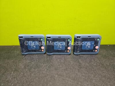 3 x Philips Heartstart FRX Defibrillators (All Power Up) with 2 x LiMNO2 Ref M5070A Batteries *Install Before - 2023 / 2024* (1 x Flat)