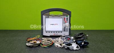 GS Corpuls3 Slim Defibrillator Ref : 04301 (Powers Up) with Corpuls Patient Box Ref : 04200 (Powers Up) with Pacer, Oximetry, ECG-D, ECG-M, CO2, CPR, NIBP and Printer Options with 4 and 6 Lead ECG Leads, CO2 Cable, , Hose, SpO2 Cable, 3 x Li-ion Batteries