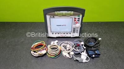 GS Corpuls3 Slim Defibrillator Ref : 04301 (Powers Up) with Corpuls Patient Box Ref : 04200 (Powers Up) with Pacer, Oximetry, ECG-D, ECG-M, CO2, CPR, NIBP and Printer Options with 4 and 6 Lead ECG Leads, CO2 Cable, , Hose, SpO2 Cable, 3 x Li-ion Batteries - 2