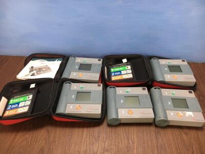 5 x Hewlett Packard Heartstream Defibrillators (All Power Up when Tested with Stock Battery-Batteries Not Included)