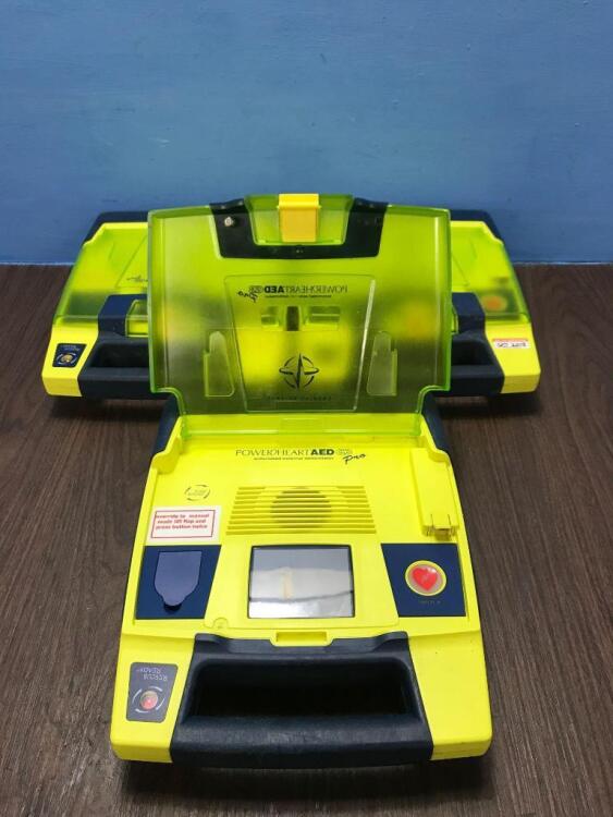 3 x Cardiac Science Powerheart AED G3 Pro Automated External Defibrillators (All Power Up when Tested with Stock Battery-Batteries Not Included) *4367