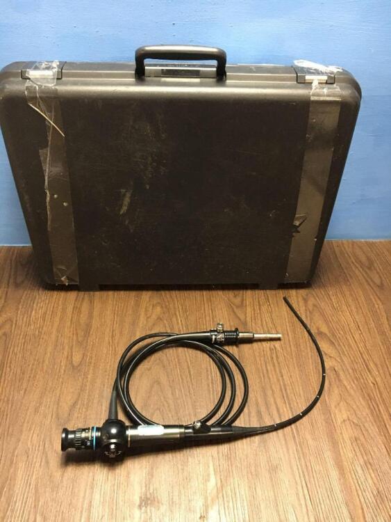 Olympus CYF-3 Fiber Optic Cystoscope in Case - Engineer's Report : Optical System - Bad Fluid Stain and Approximately 30 Broken Fibers, Angulation - S