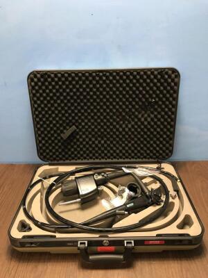 Pentax EG-2980K Video Gastroscope In Carry Case - Engineer's Report : Optical System - Untested Due to No Processor, Angulation - Severe Crush Mark in