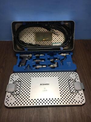 De Soutter MultiDrive MPX-500 Surgical Handpiece with Attachments and Air Hose in Sterilisation Case