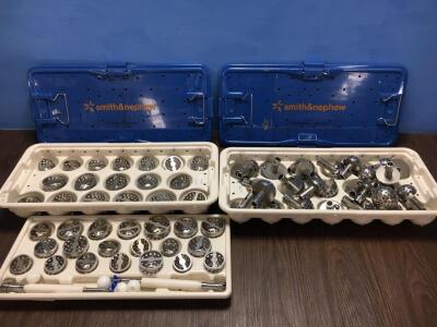 2 x Smith & Nephew Acetabular Reamer Sets in 2 x Trays