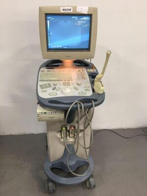 Toshiba Famio 8 SSA-530A Ultrasound Scanner with 2 x Transducers/Probes (1 x PVQ-375A * Mfd Sept 2005 * and 1 x PVQ-641V * Mfd Nov 2005 *) and Mitsubi